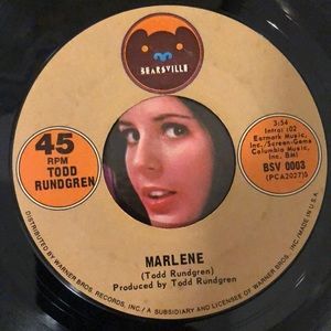 Todd Rundgren I Saw The Light/Marlene Vinyl 45 Record '72